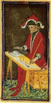 The Magician in Visconti Sforza Tarot