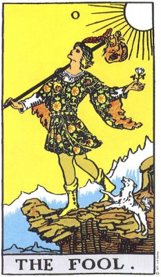 The Fool in Rider Waite Tarot