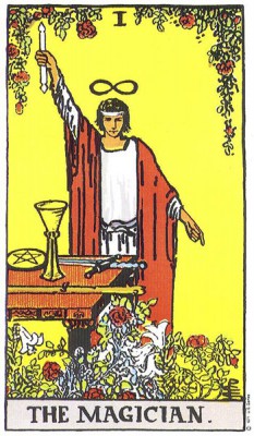 The Magician in Rider Waite Tarot