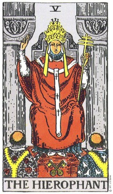 The Hierophant in Rider Waite Tarot