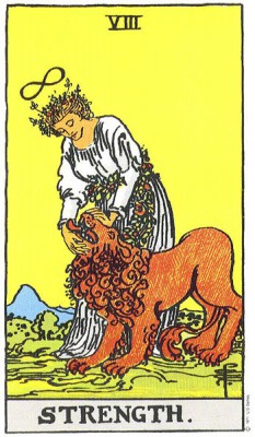 Strength in Rider Waite Tarot