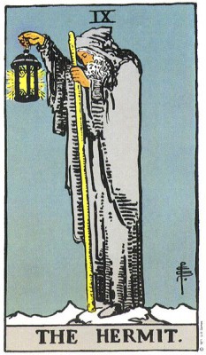 The Hermit in Rider Waite Tarot