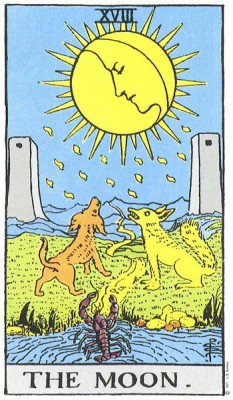 The Moon in Rider Waite Tarot